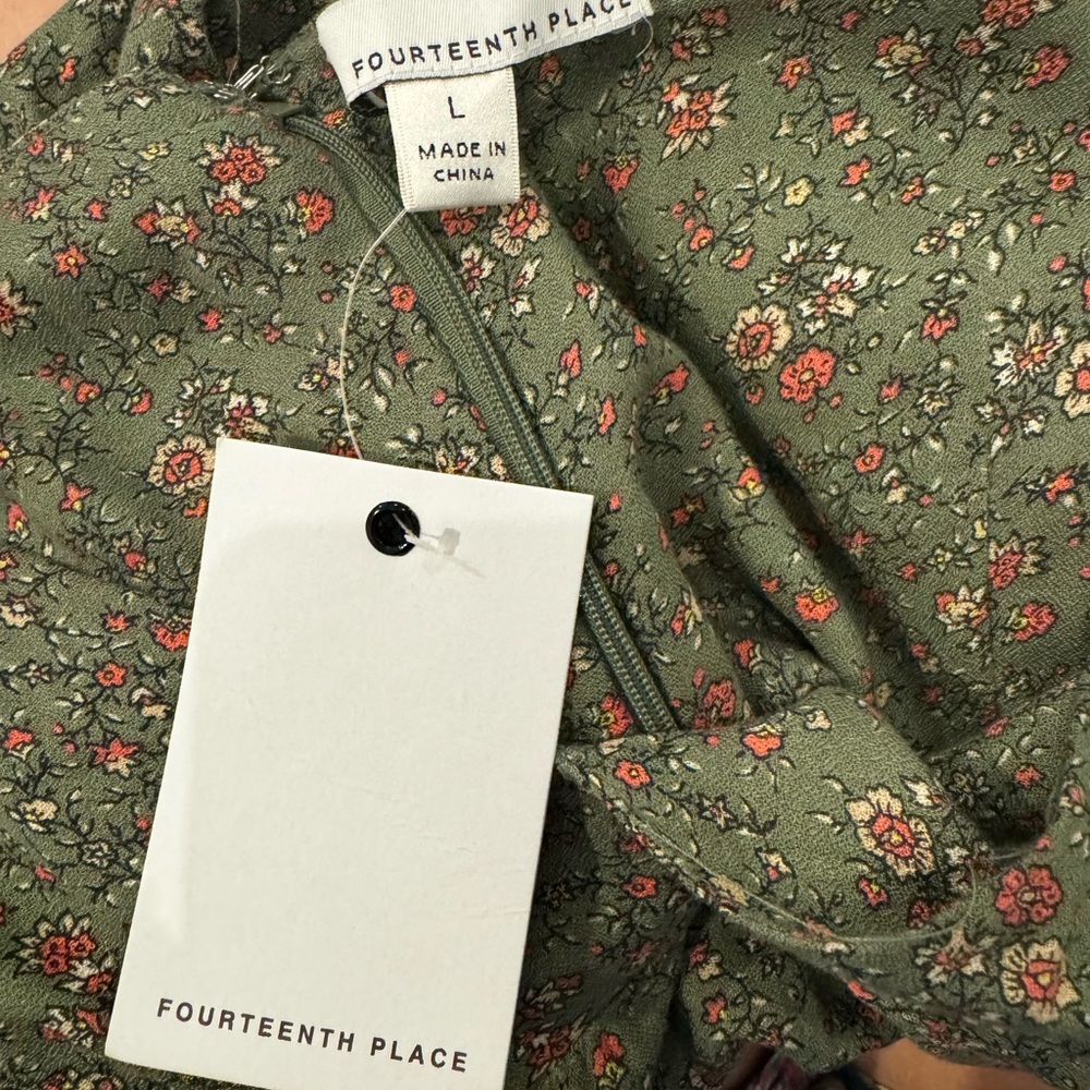 Fourteenth Place Floral Tiered Long Sleeve Mini Dress - Picture 7 of 7